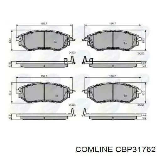 CBP31762 Comline Передні гальмівні колодки