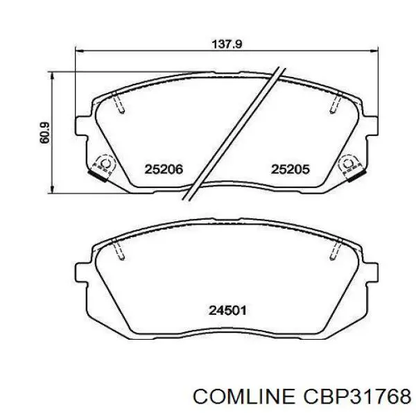 CBP31768 Comline Передні гальмівні колодки