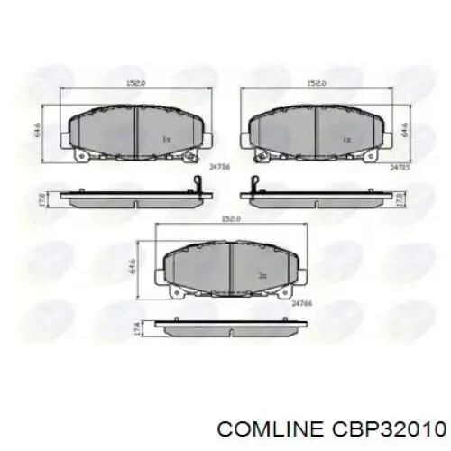 CBP32010 Comline Передні гальмівні колодки