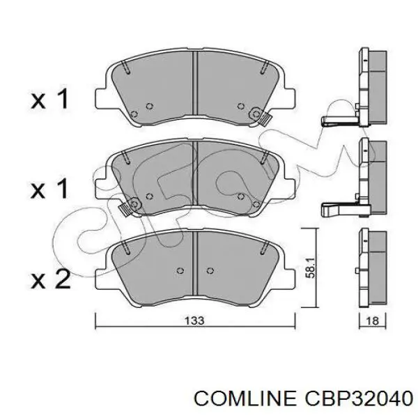 Купити CBP32040 Comline Колодки гальмівні передні, дискові