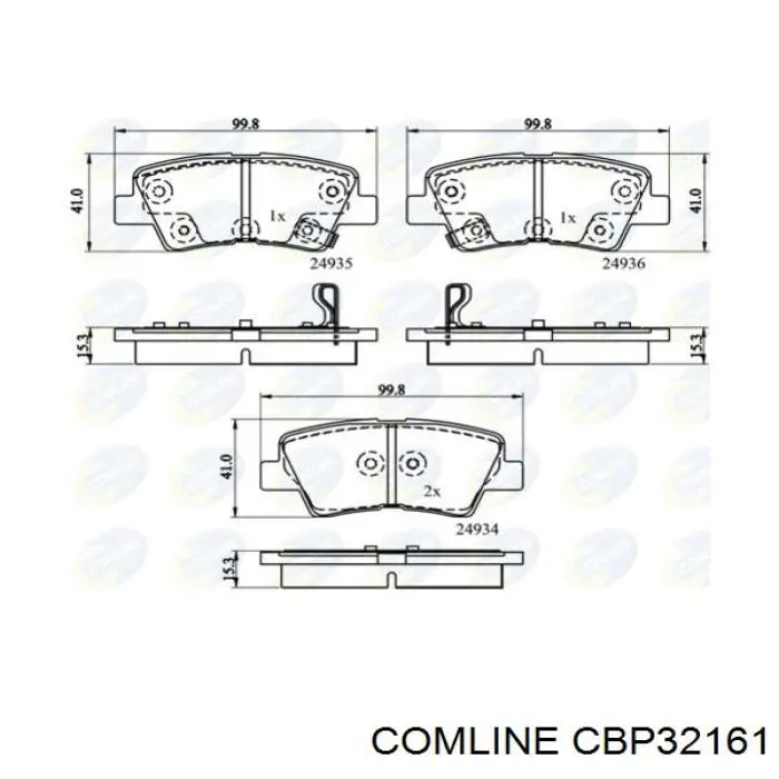 Купити CBP32161 Comline Задні колодки