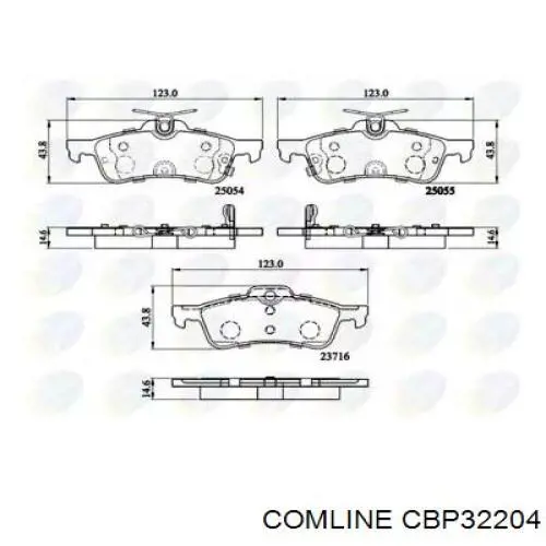 CBP32204 Comline Колодки гальмівні задні, дискові