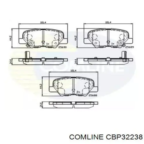 CBP32238 Comline Колодки гальмівні задні, дискові