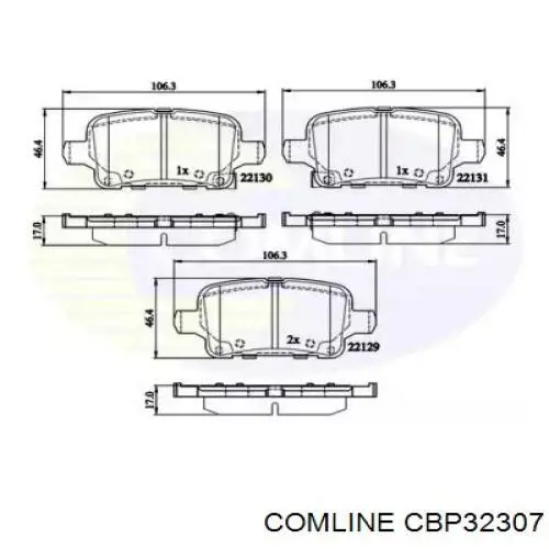 Задні гальмівні колодки Comline CBP32307 ціна, від 21.84 USD