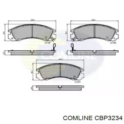 CBP3234 Comline Передні гальмівні колодки