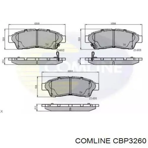CBP3260 Comline Передні гальмівні колодки