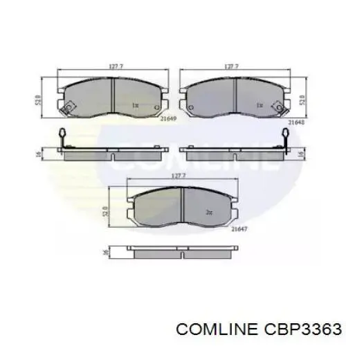 CBP3363 Comline Передні гальмівні колодки