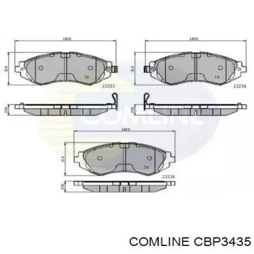 CBP3435 Comline Передні гальмівні колодки