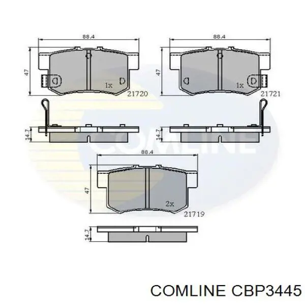 CBP3445 Comline Колодки гальмівні задні, дискові