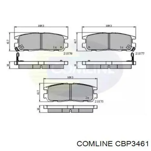 CBP3461 Comline Колодки гальмівні задні, дискові