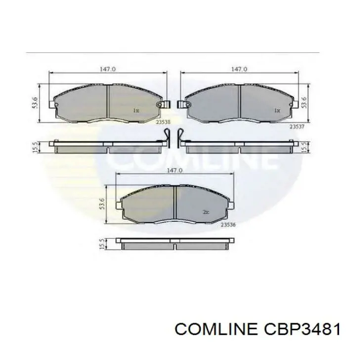 CBP3481 Comline колодки гальмівні передні, дискові