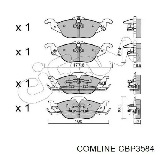Тормозні колодки Comline CBP3584