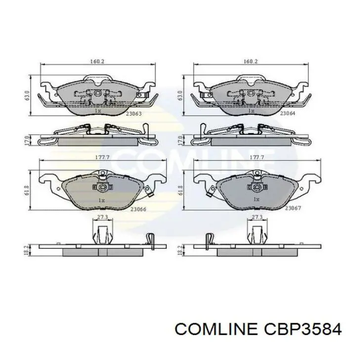 CBP3584 Comline Передні гальмівні колодки