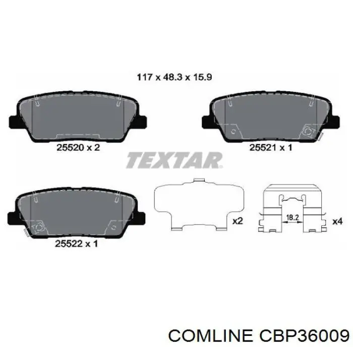 Задні гальмівні колодки Comline CBP36009 ціна, від 22.51 USD