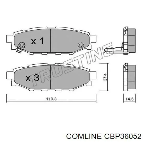 Задні гальмівні колодки Comline CBP36052 ціна, від 20.20 USD