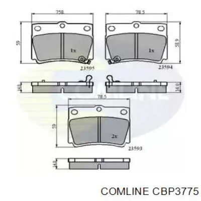 CBP3775 Comline Колодки гальмівні задні, дискові