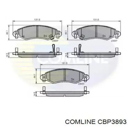 CBP3893 Comline колодки гальмівні передні, дискові