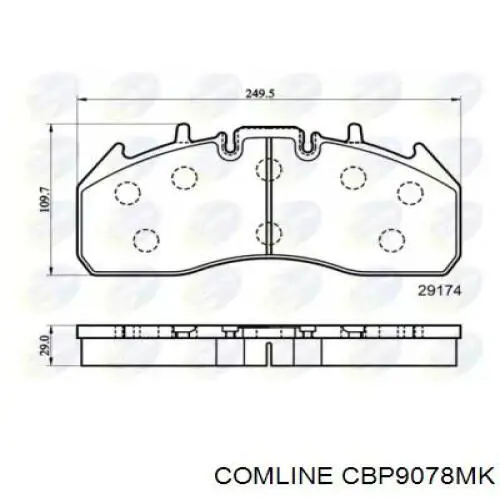 CBP9078MK Comline Передні гальмівні колодки