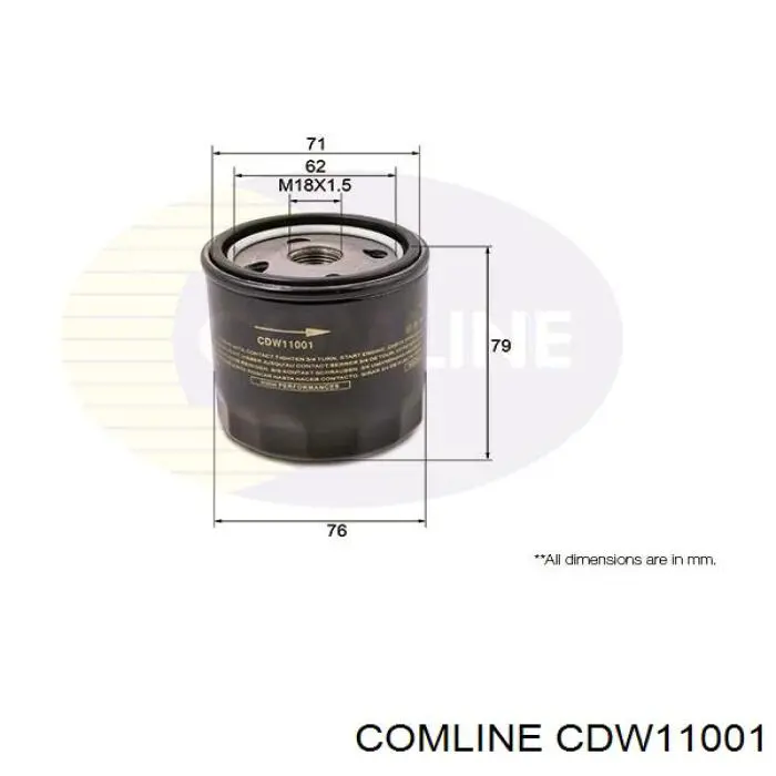 Фільтр масляний CDW11001 Comline