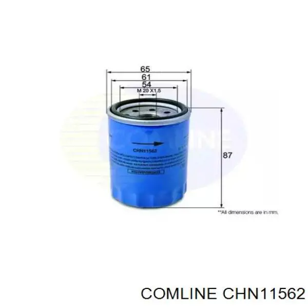 Масляний фільтр двигуна Comline CHN11562 ціна, від 5.24 USD