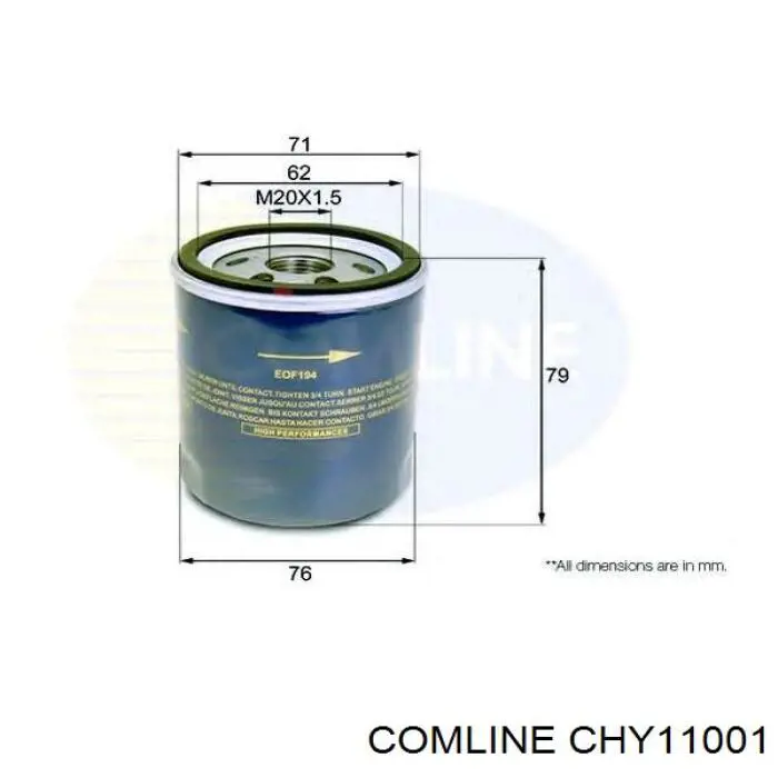 Масляний фільтр CHY11001 Comline