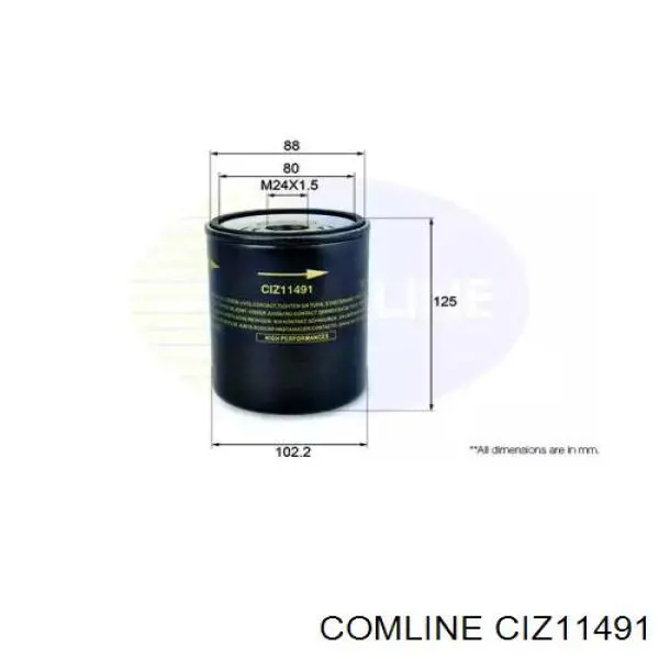 Фільтр масляний CIZ11491 Comline