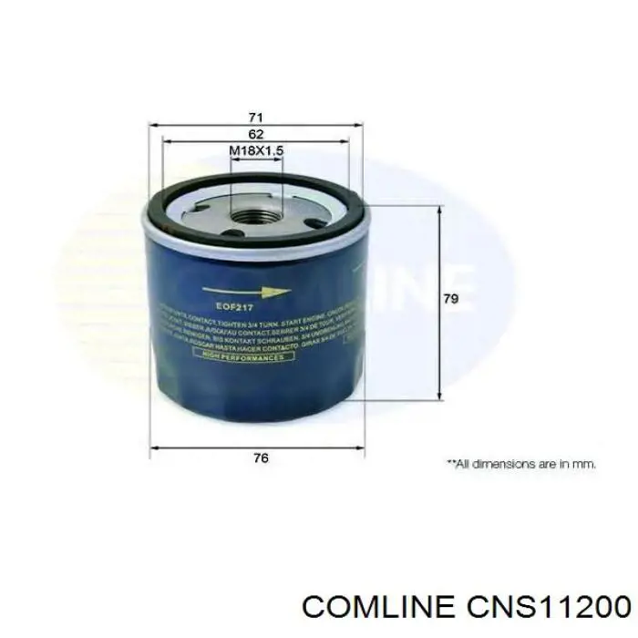 Масляний фільтр двигуна Comline CNS11200 ціна, від 5.91 USD
