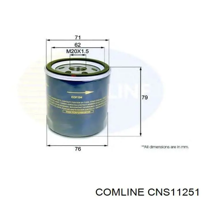 Масляний фільтр CNS11251 Comline