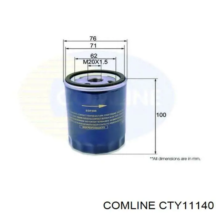Фільтр масляний Comline CTY11140