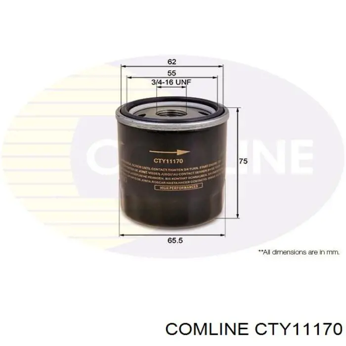 Масляний фільтр двигуна Comline CTY11170 ціна, від 3.99 USD