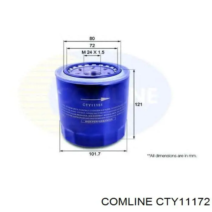 Масляний фільтр CTY11172 Comline