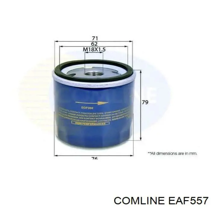 EAF557 Comline Повітряний фільтр двигуна