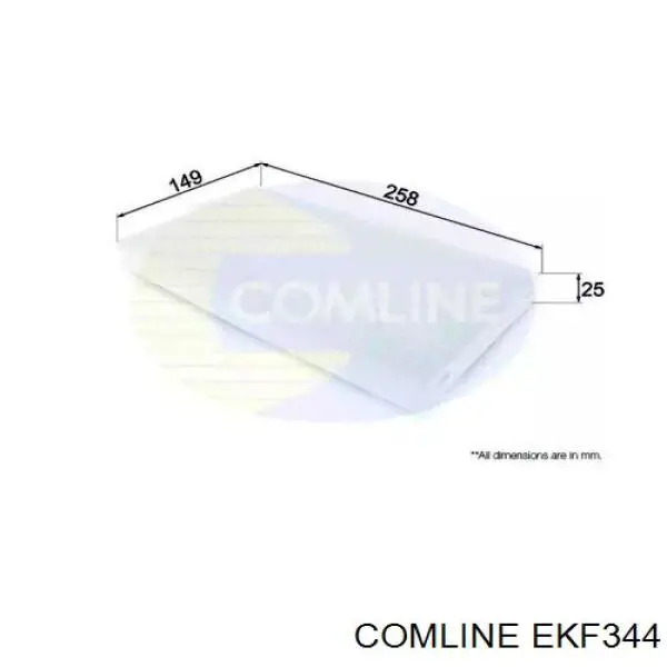 Купити EKF344 Comline Фільтр салону вугільний