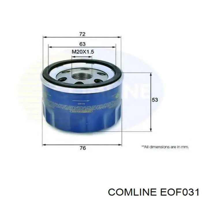 Масляний фільтр двигуна Comline EOF031 ціна, від 4.65 USD
