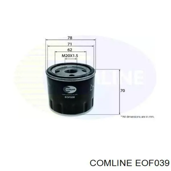 EOF039 Comline Фільтр масла