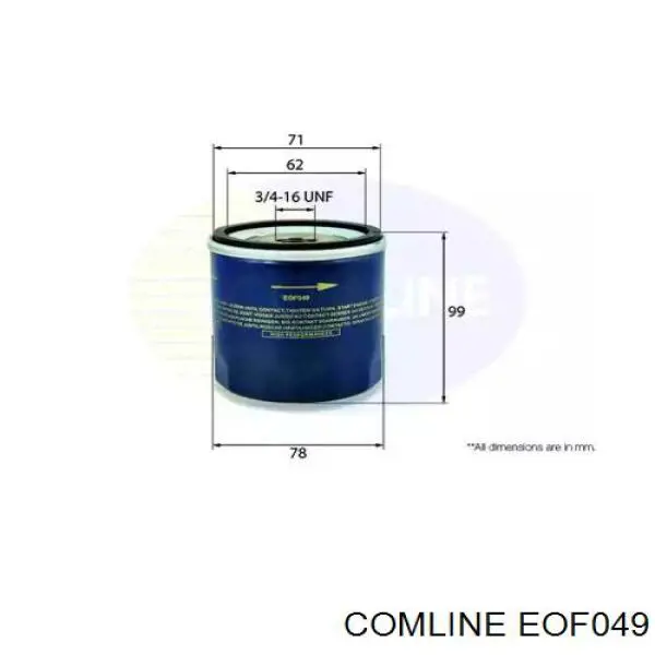 Масляний фільтр двигуна Comline EOF049 ціна, від 4.39 USD