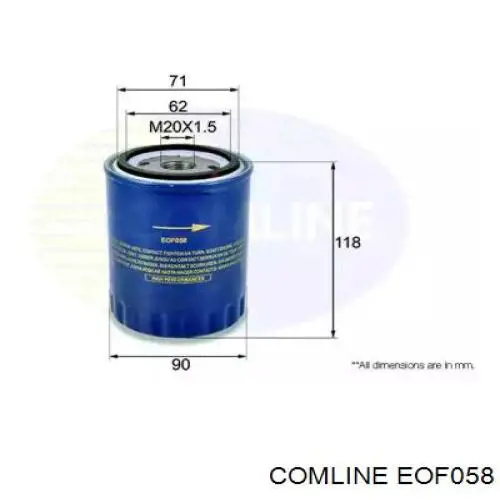 Масляний фільтр двигуна Comline EOF058 ціна, від 4.23 USD