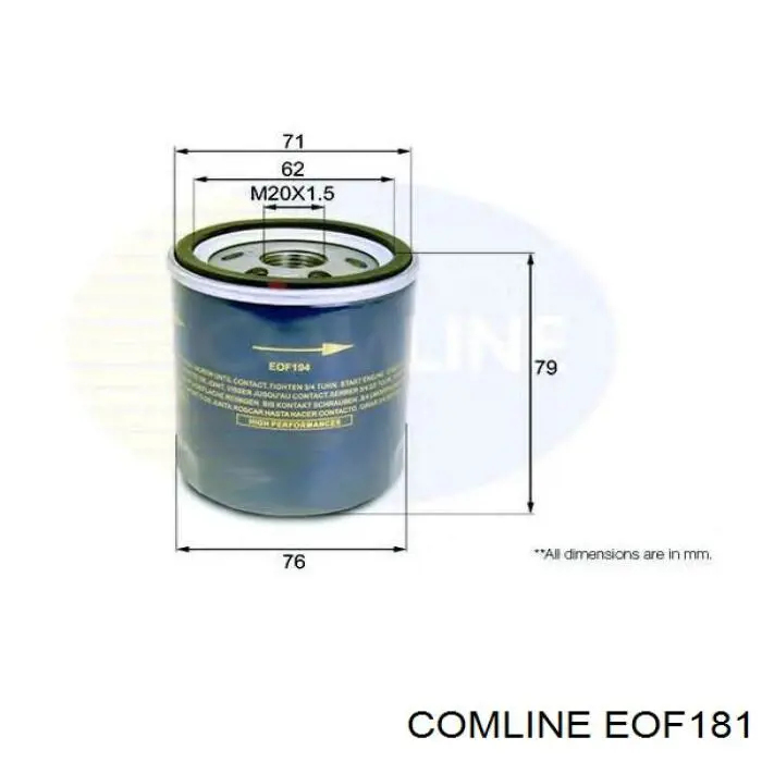EOF181 Comline Фільтр масла