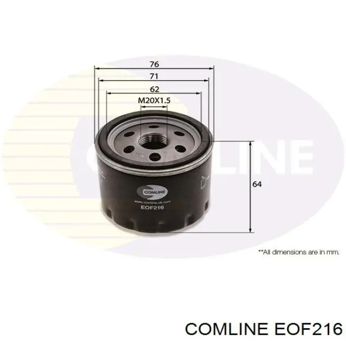 Фільтр масляний EOF216 Comline