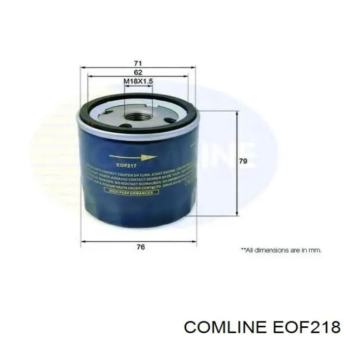 EOF218 Comline фільтр масляний