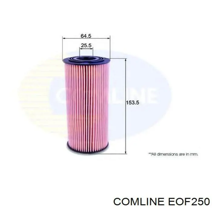 EOF250 Comline фільтр масляний