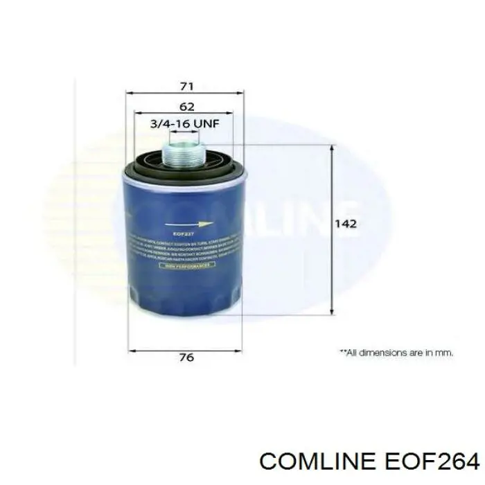 Фільтр масляний Comline EOF264