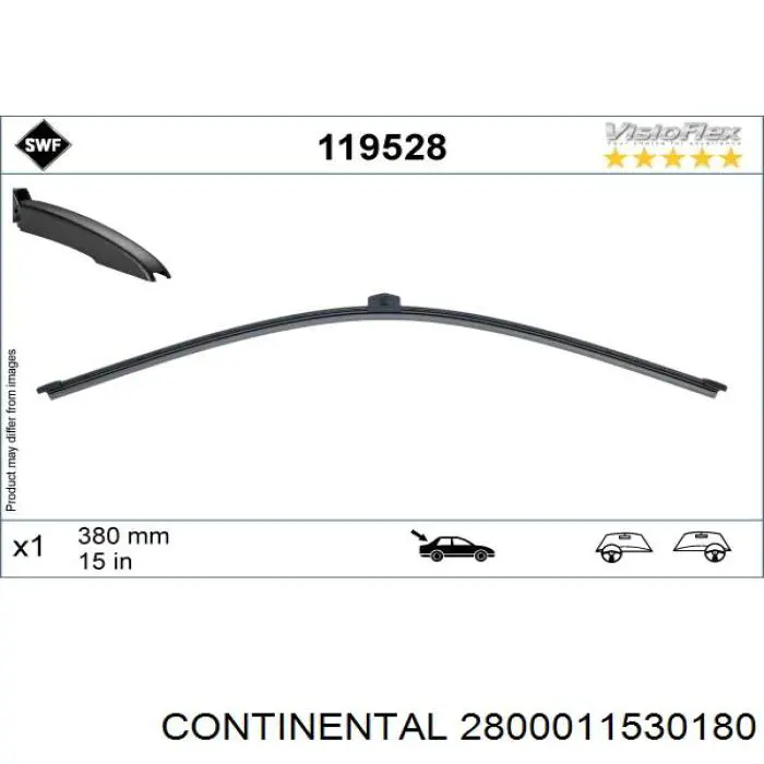 Щітка склоочисника заднього скла Continental/Siemens 2800011530180 ціна, від 5.71 USD