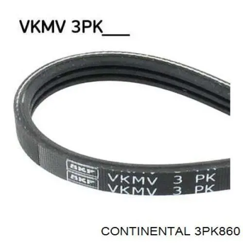 Клиновий ремінь Continental/Siemens 3PK860 ціна, від 6.87 USD