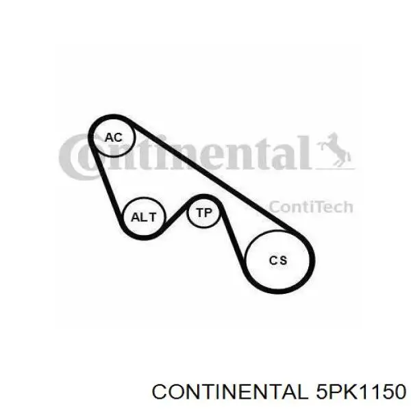 Клиновий ремінь Continental/Siemens 5PK1150 ціна, від 9.72 USD