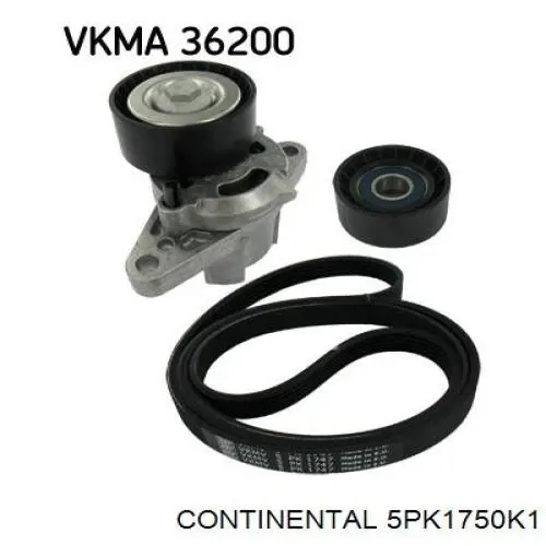 5PK1750K1 Continental/Siemens ремінь приводний, агрегатів, комплект