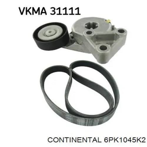 Ремінь приводний, агрегатів, комплект Continental/Siemens 6PK1045K2 ціна, від 59.21 USD