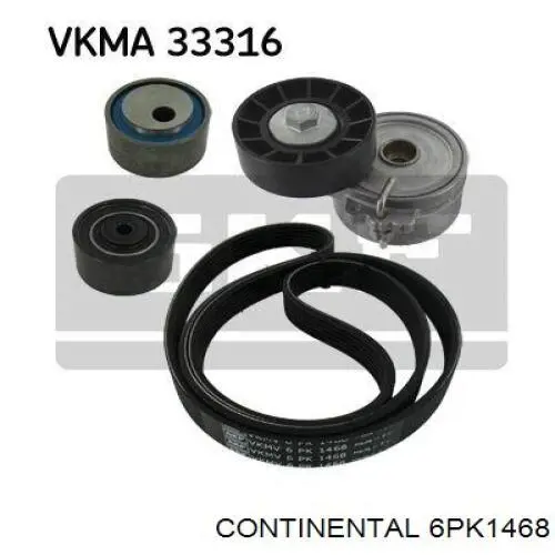Ремінь генератора 6PK1468 Continental/Siemens