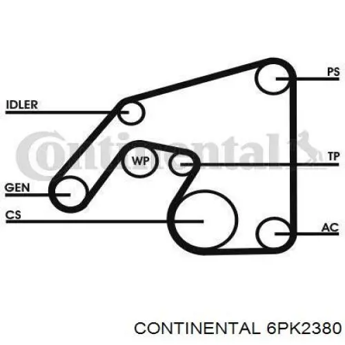Купити 6PK2380 Continental/Siemens Ремінь генератора
