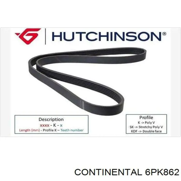 Купити 6PK862 Continental/Siemens Ремінь генератора
